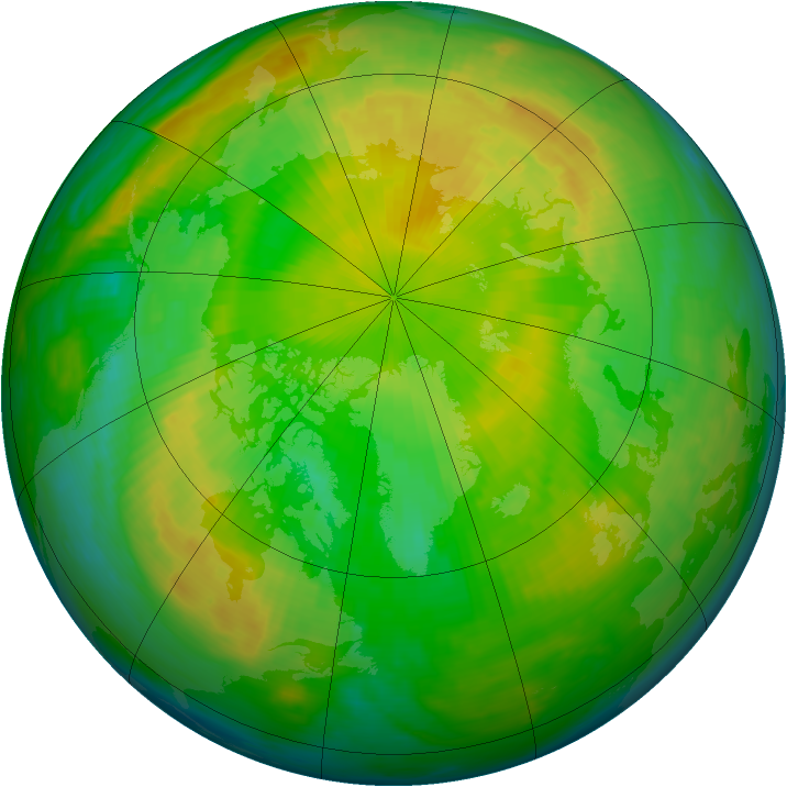 Arctic ozone map for 15 May 1993